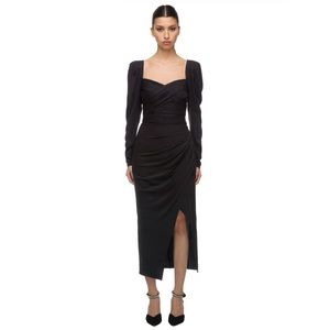 Self-Portrait Black Stretch Midi Dress / Worn Once